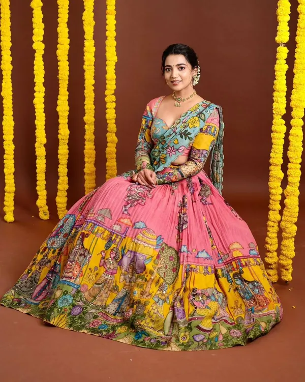 LABLETHNIC Fully Stitched Kalamkari Lehenga Choli Price in India - Buy LABLETHNIC Fully Stitched Kalamkari Lehenga Choli online at labelethnic.com